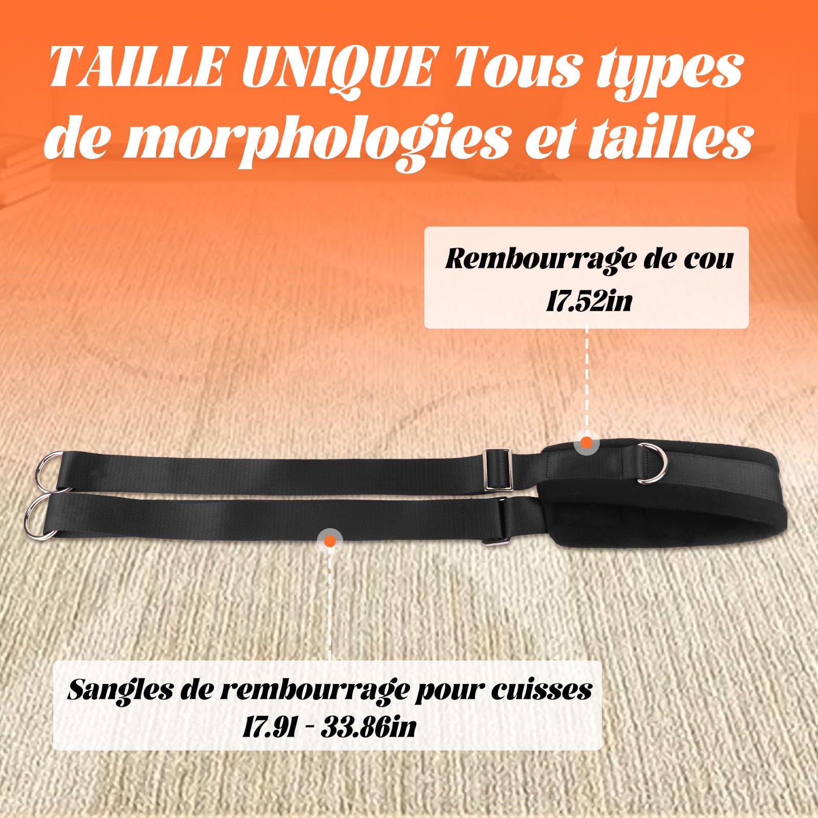 Sex Toýs Femme Couple Kits de Bondage Menottes Sex Lit BDSM Jeux Sexuelle Adulte Couple,Sex Toys Ensemble de Contention de Lit avec Menottes du Cou aux Cuisses/Chevilles, Sangles de Jambe Réglables