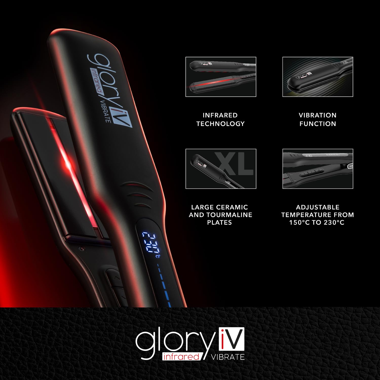 GAMMA+ Professionelles Vibrations-Infrarot-Haargltteisen Glory iV, extra  groe Platten aus Keramik und Turmalin, Temperatur 150-230C, automatische  Abschaltung, schnelle Aufheizung. : Amazon.de: Kosmetik