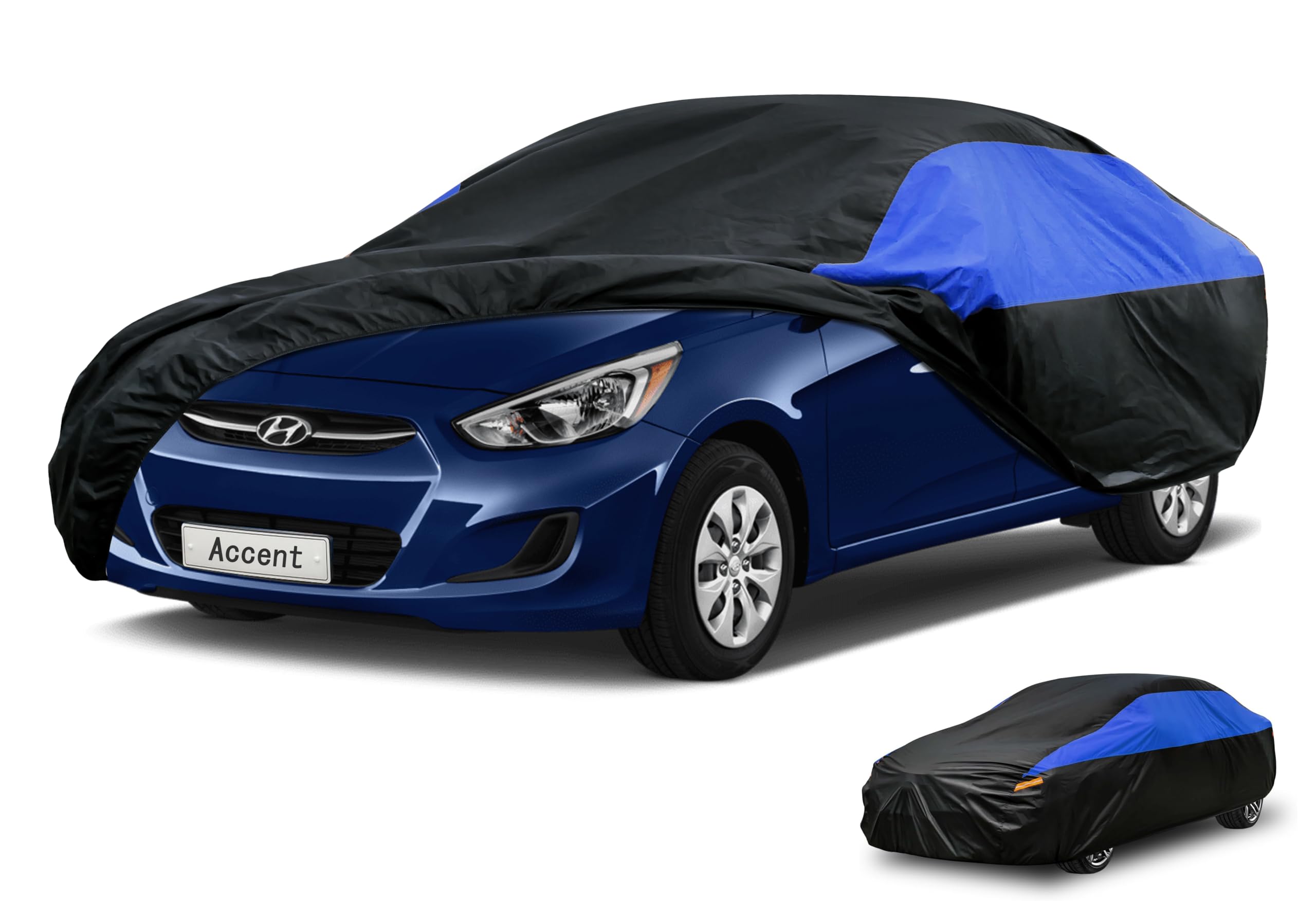 GUNHYI Car Cover Custom Fit Accent Waterproof All Weather, Lightweight Full Exterior Cover for Automobiles Outdoor Sun UV Rain Dust Snow Wind Protection.