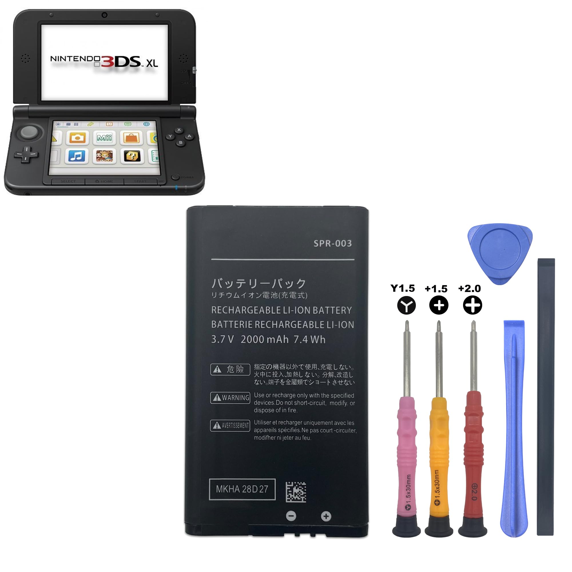 Amazon.com: CENIFENX 3DS XL Battery, SPR-003 3.7V 2000mAh