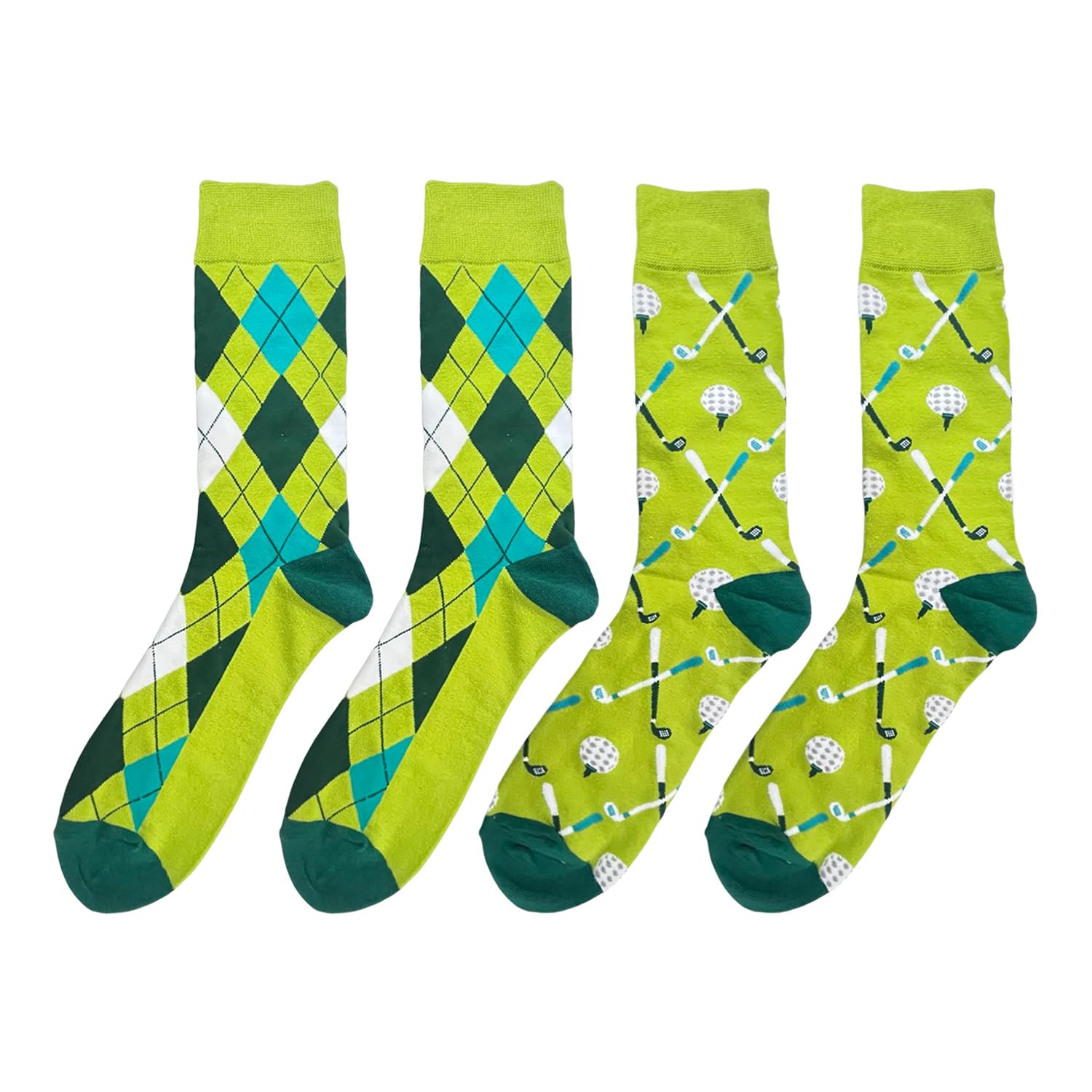SLEEKEE 2 Paia Di Calzini Con Motivo Golf, Calzini Dal Design Creativo, Calzini Divertenti, Calzini Regalo, Calzini Elastici Comfort