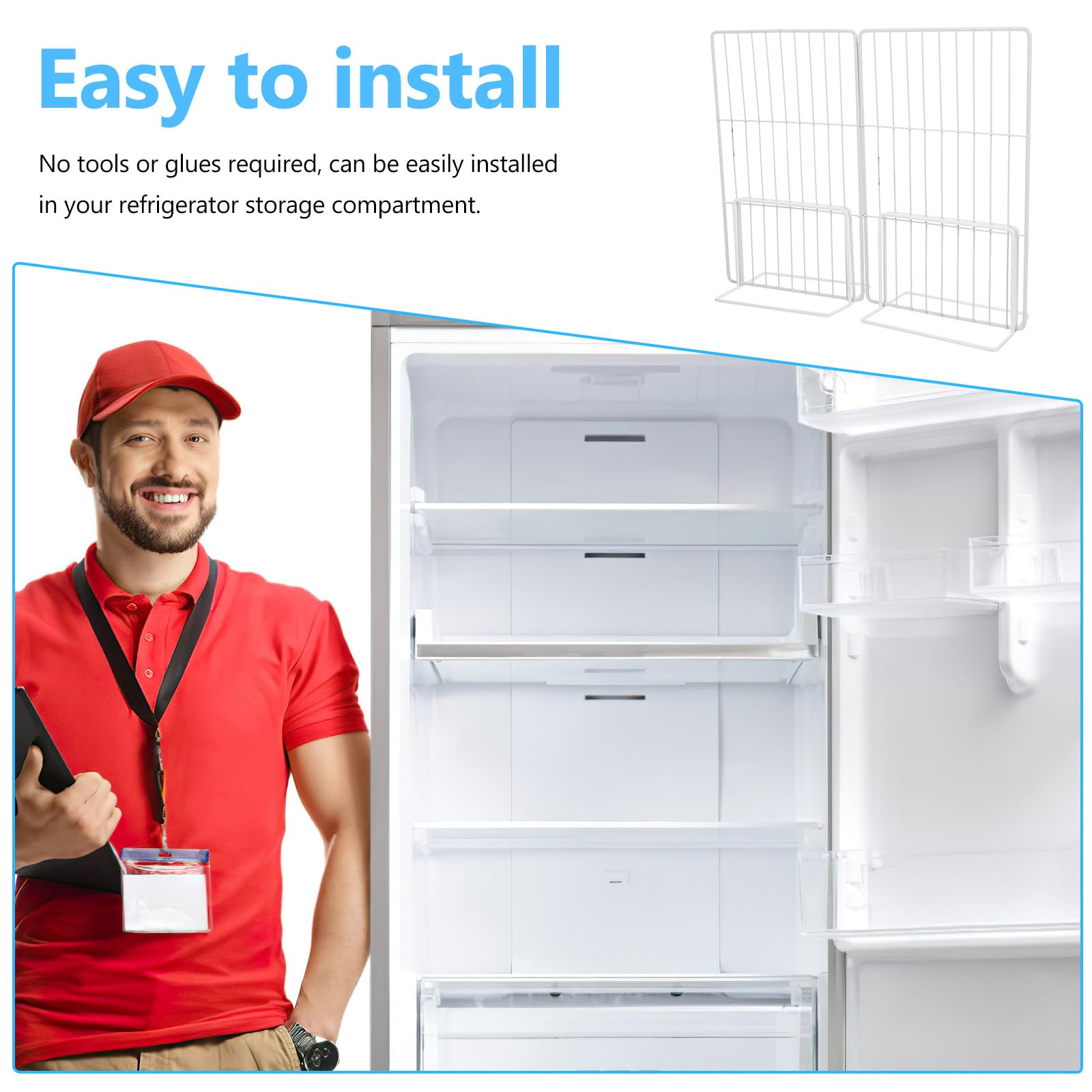 BESPORTBLE Separador Metálico para Congelador Estructura de Malla, Organizador para Estantes de Refrigerador y Almacenamiento de Alimentos en Cocina y Oficina