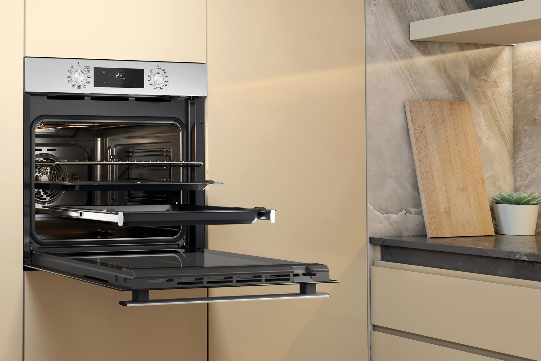 Bauknecht BBA285HU1I Einbau-Backofen 60 cm 71 l Heißluftbackofen PowerHeißluft Maxi Cooking Pizzafunktion Schwarz