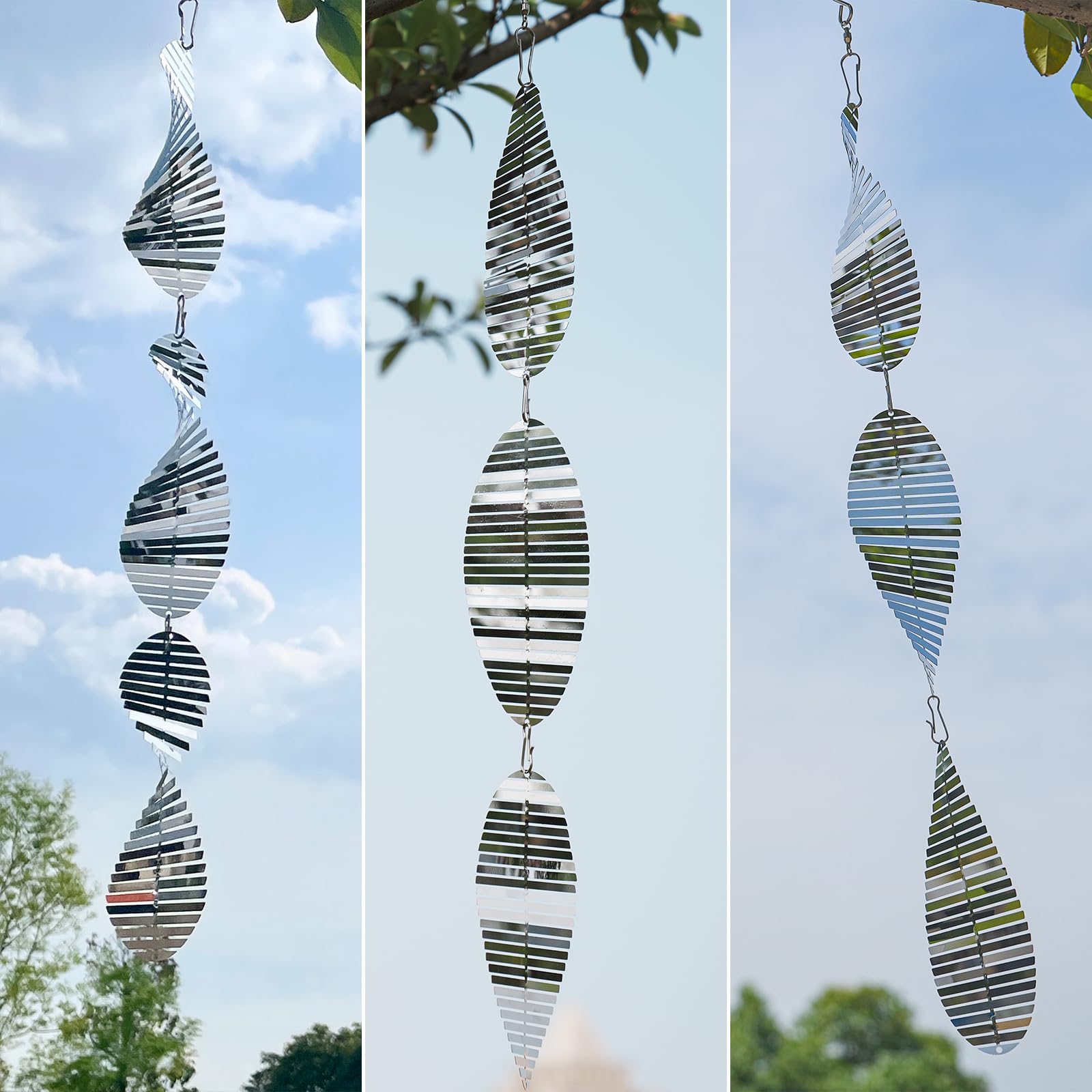 NEOEGOR Vogelschreck Aus Edelstahl – Reflektierende Windspiele Für Garten & Balkon