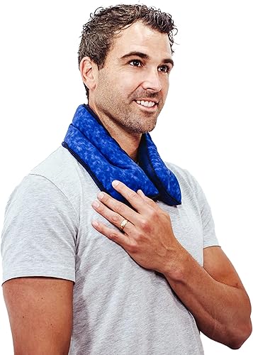 Almohadilla térmica - Envoltura para el cuello para aliviar el dolor de cuello rígido y dolorido - Paquete de cuello de arroz natural que