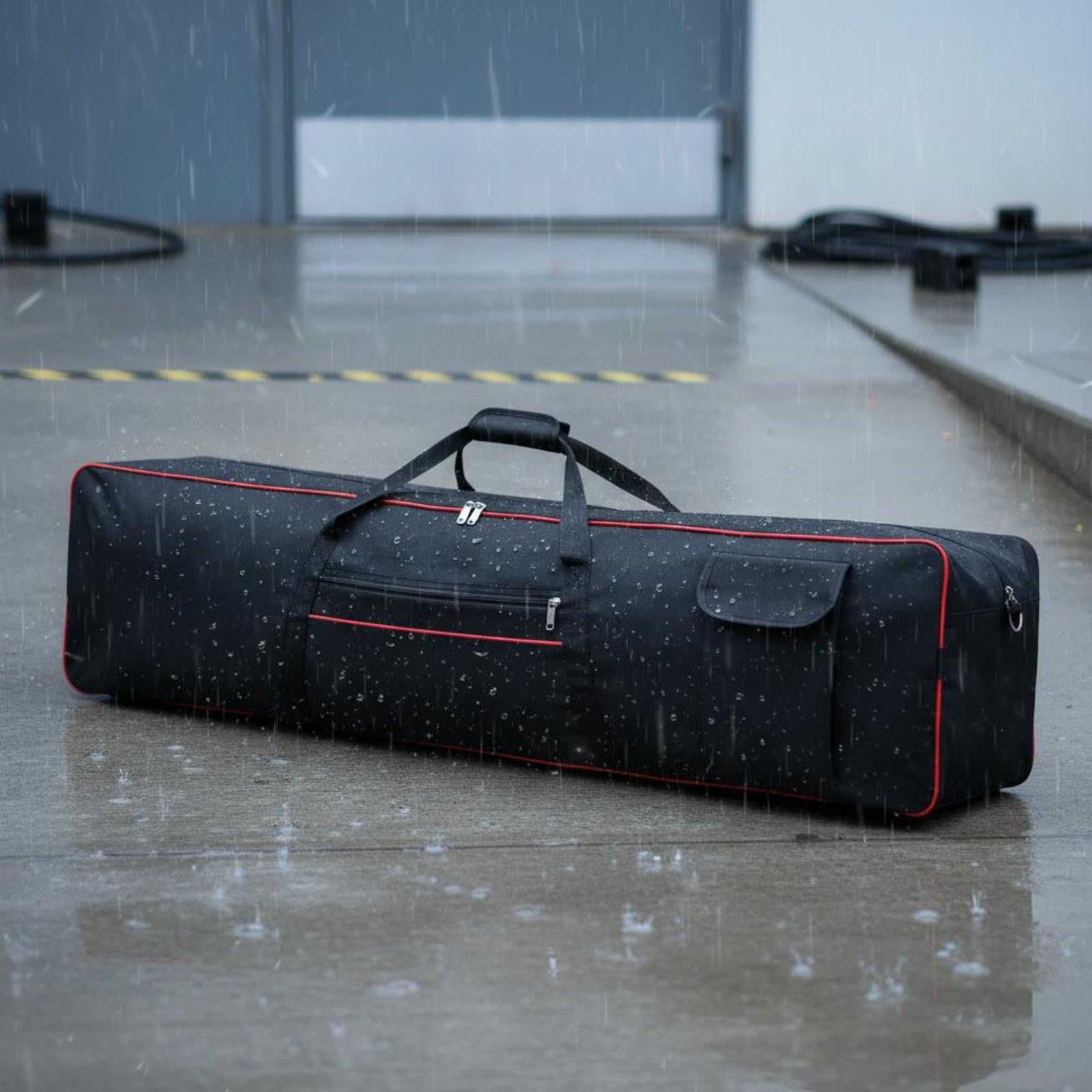 Funda Impermeable para Teclado Electrónico con Acolchado Grueso Asas Reforzadas Bolsillos Exteriores y Diseño Ergonómico Adecuada para Músicos Conciertos Transporte Diario, Rojo, 88-Key S