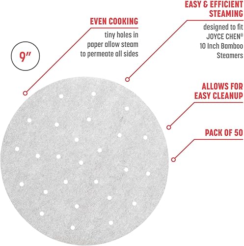 Vista 10 de Joyce Chen Cestas de vapor de bambú de 2 niveles, 10 pulgadas