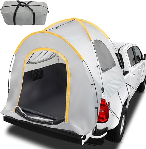 Winado Tienda de campaña para camioneta de 5.2 a 5.8 pies, PU de doble capa impermeable y resistente al viento para 2 personas, tienda de campaña