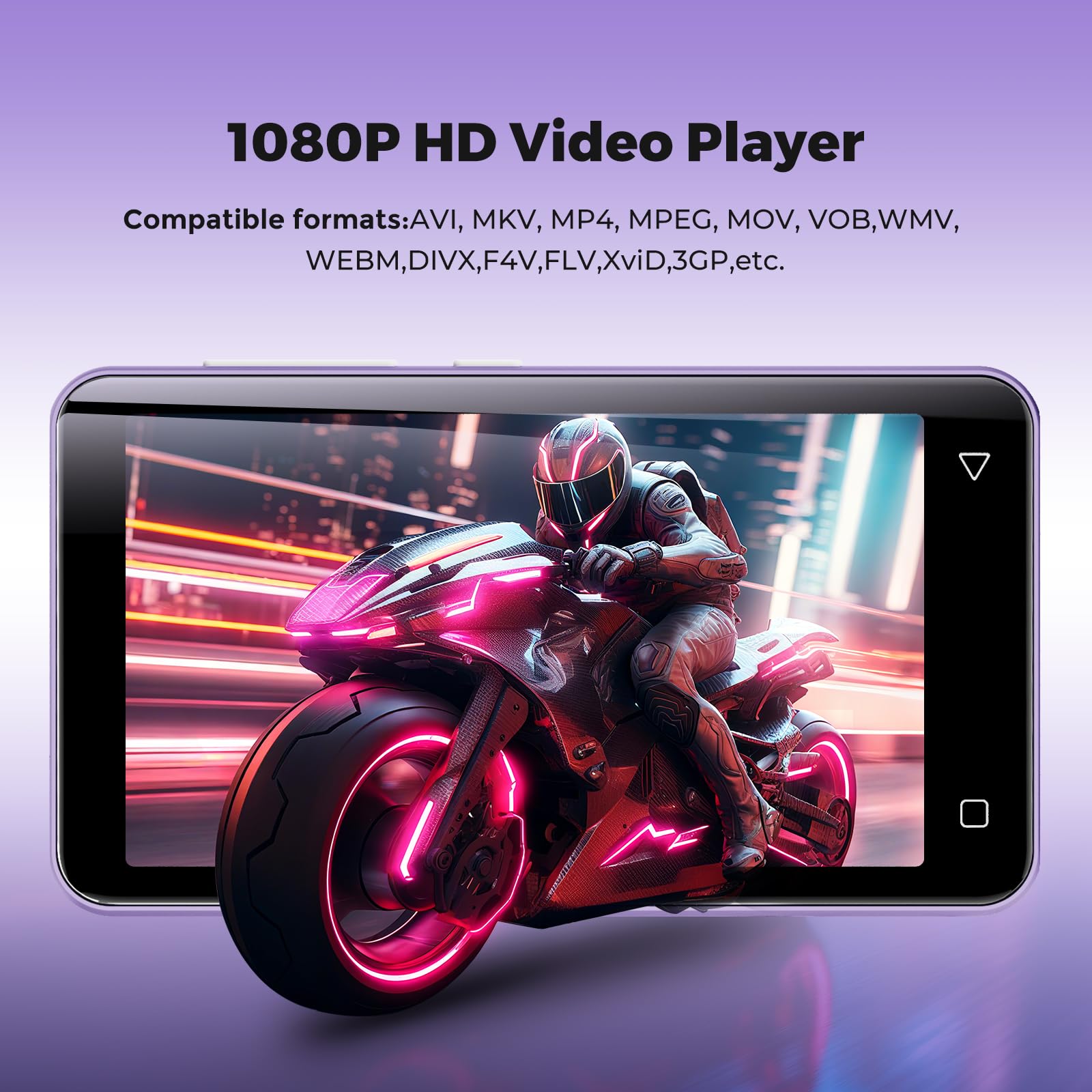 Innioasis Lecteur MP3 160 Go avec Bluetooth et WiFi, Lecteur de Musique Android avec Spotify, Amazon Music,Lecteur MP3 à écran Tactile Complet de 4 Pouces avec Audible, Libby (Violet)