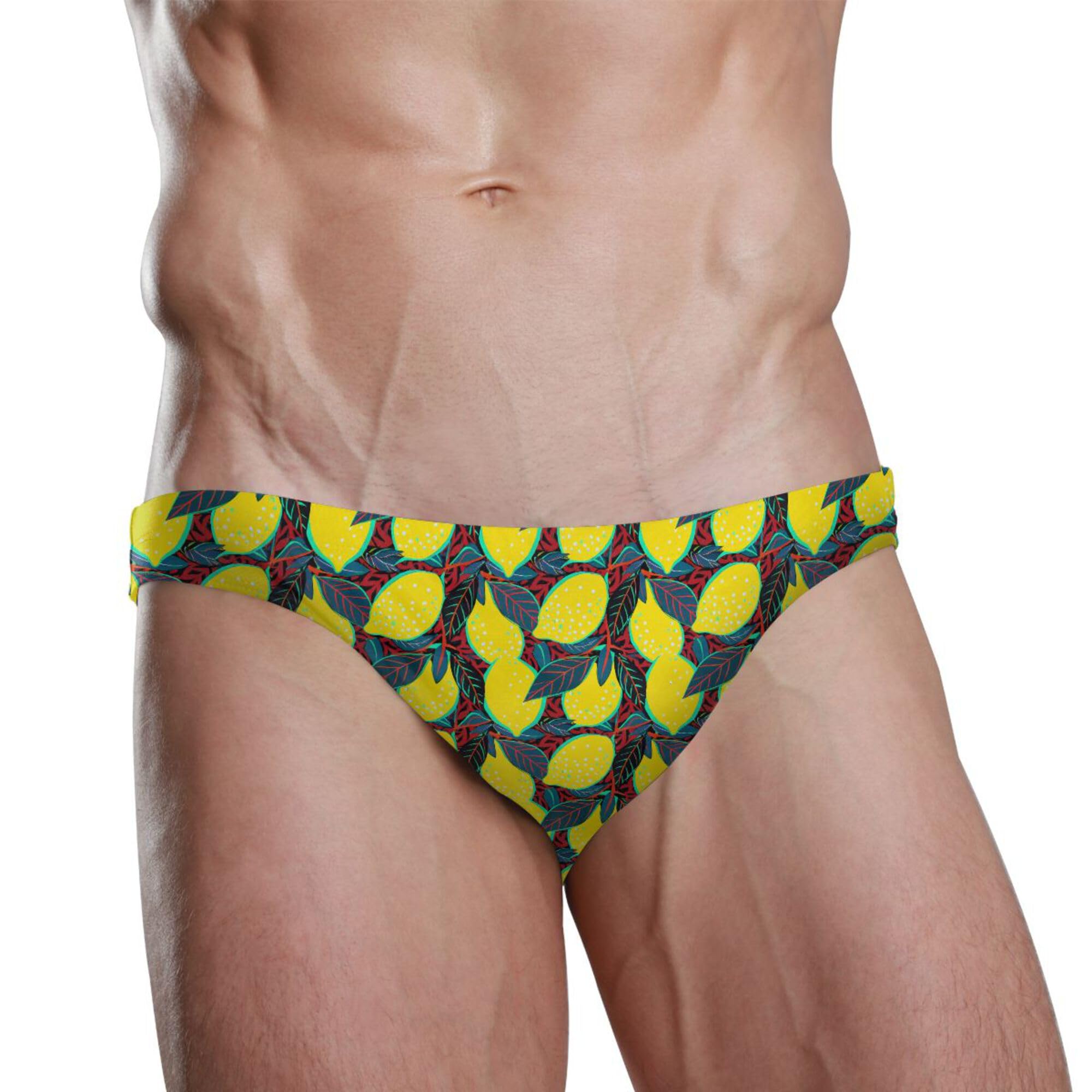 Lemon Fruit Summer Swim Briefs for Men Swimsuit Bikini Swimwear XXXL B0405082