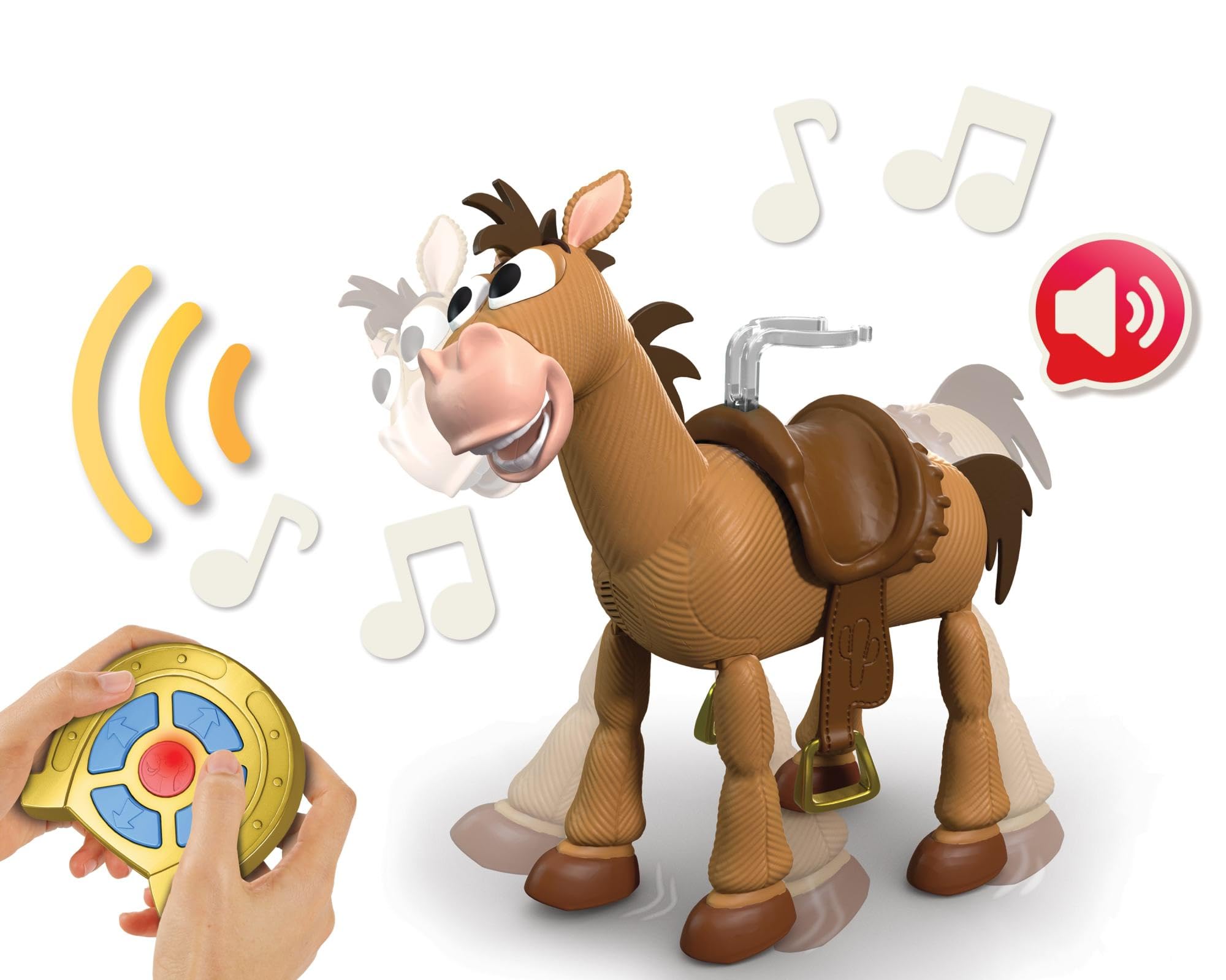 Mattel Disney Pixar Toy Story 5 Hü Hott Bully, maßstabsgetreu zu Einer 30 cm großen Figur gestaltet, Spielzeugpferd mit Fernsteuerung, Geräuschen und Clip für separat erhältliche Figur., JKV52