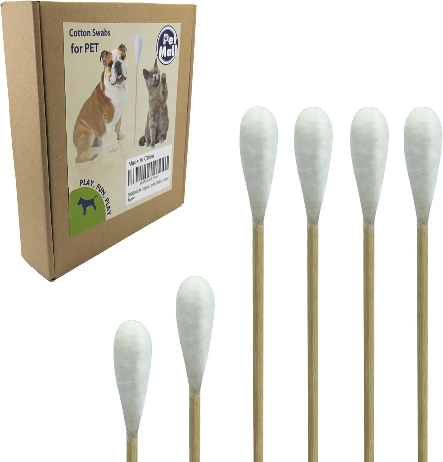SHINEMOON Original Big Cotton Buds for Pets Premium Cat