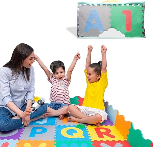 KOOTOYS Tapete de juego de espuma EVA alfabética y numérica, 36 piezas de 12.5 x 12.5 pulgadas, tapetes de juego para bebés, tapete de aprendizaje disponible en Yaxa Colombia
