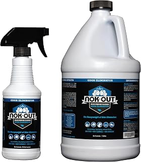 NOK OUT Odor Remover, Pet Deodorizer and Cleaning Spray, Made in the USA, 16 Fluid Ounce Spray and 1 Gallon Set