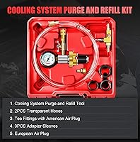 Vista 2 de JIFETOR Kit de Herramientas de Recarga de Refrigerante del Sistema de Enfriamiento Universal Tipo Vacío, Rojo