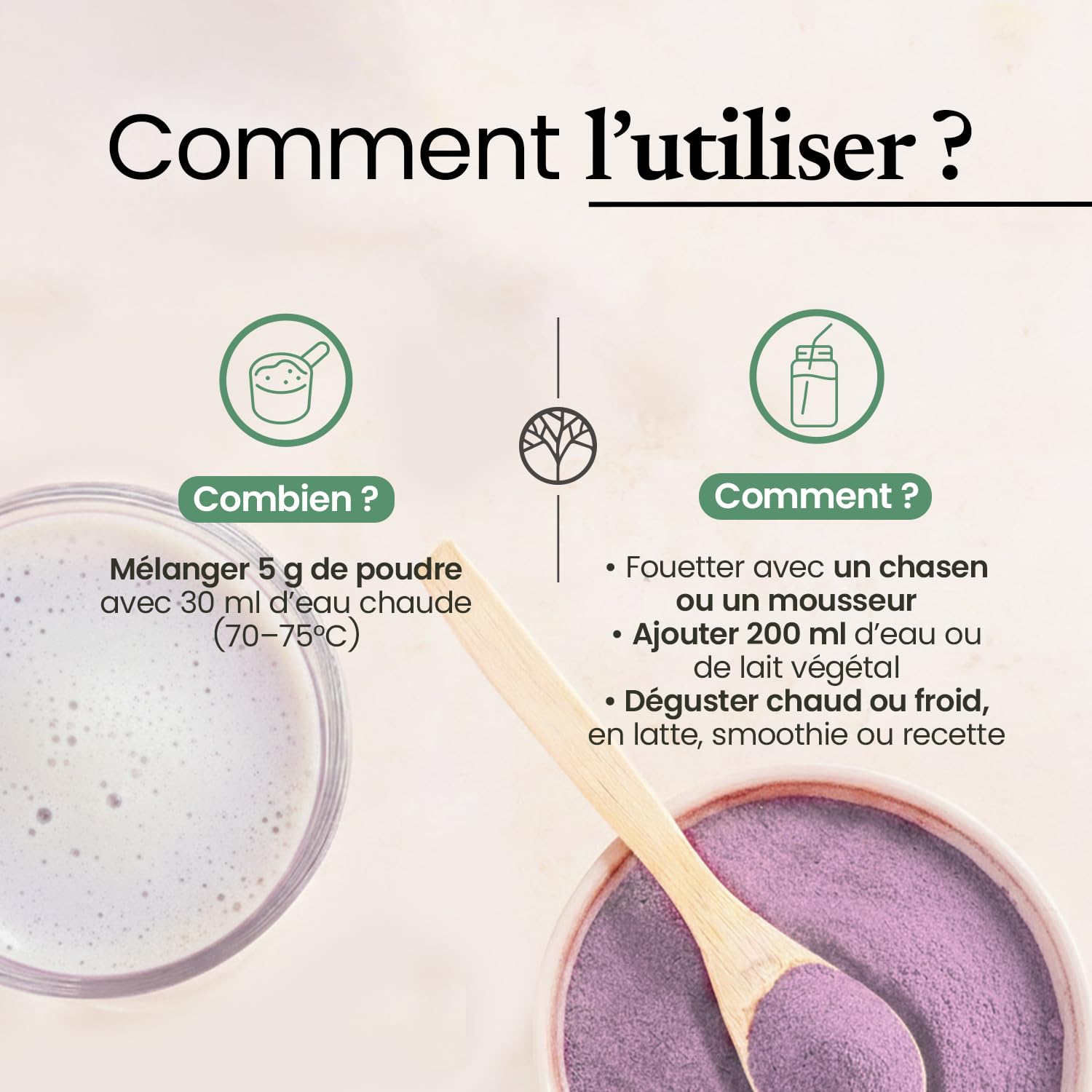 Ube en Poudre 100g | Grade Premium | Saveur Douce | 100% Igname Violette Philippines | Ube Latte, Smoothie, Bubble Tea & Desserts | Antioxydant | Pureté Exceptionnelle | Sachet Refermable | Terravita