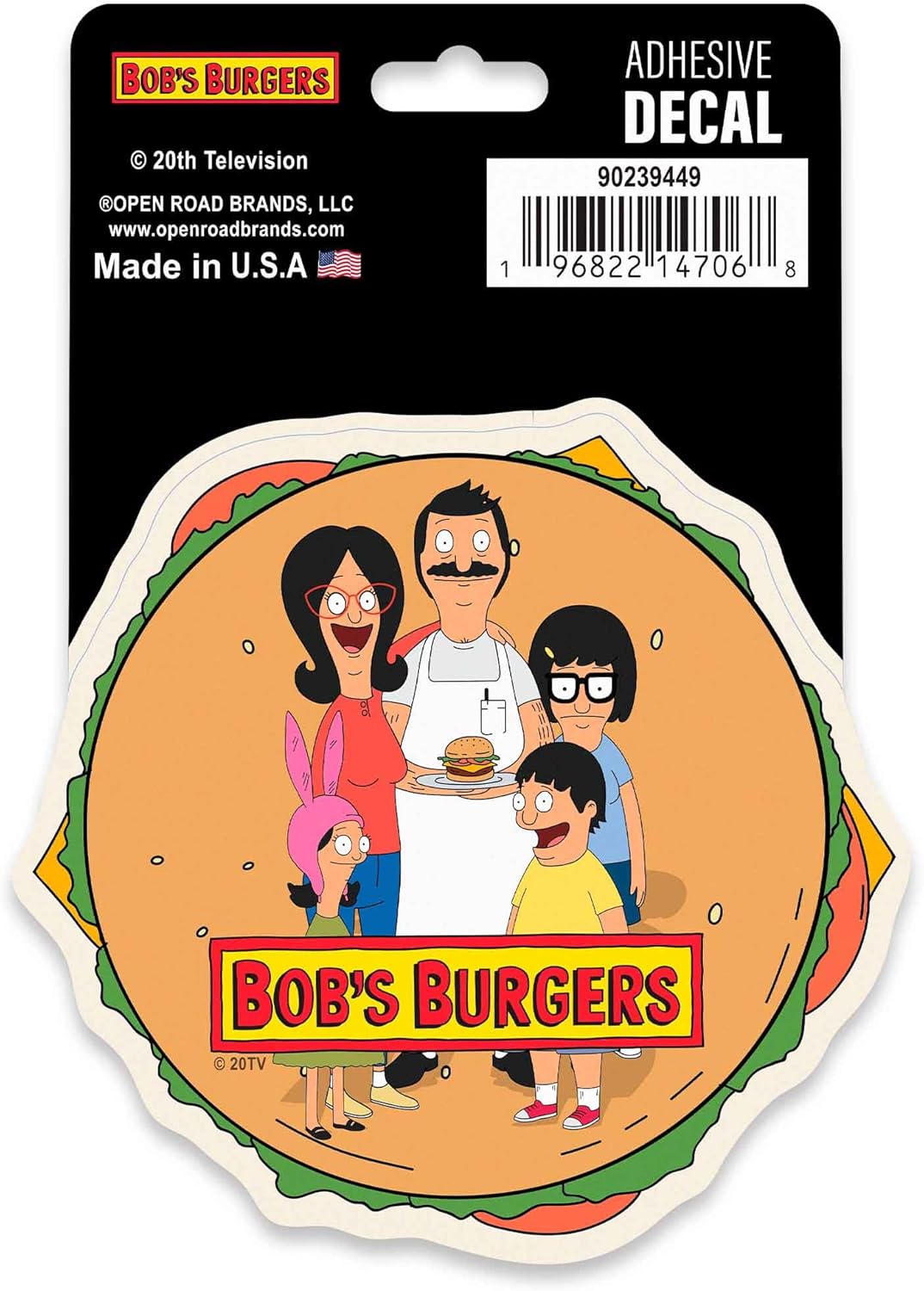 Bob’s Burgers Adhesive Vinyl Decal - Iconic Bob's Burgers Sticker Featuring The Belcher Family