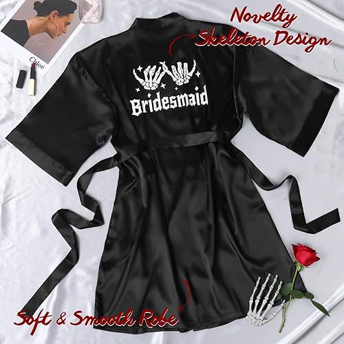 Miniatura 4 de Batas de dama de honor para despedida de soltera espeluznante Halloween, boda, fiesta nupcial