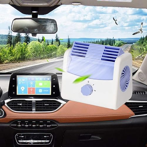 Miniatura 6 de STYLOOC Ventilador de refrigeración automotriz, ventilador de circulación de aire de refrigeración de 12 V CC, salida de aire ajustable de 2