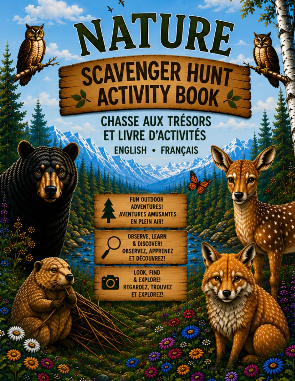Nature Scavenger Hunt Activity Book: Livre de Chasse aux Trésors et Activités de la Nature