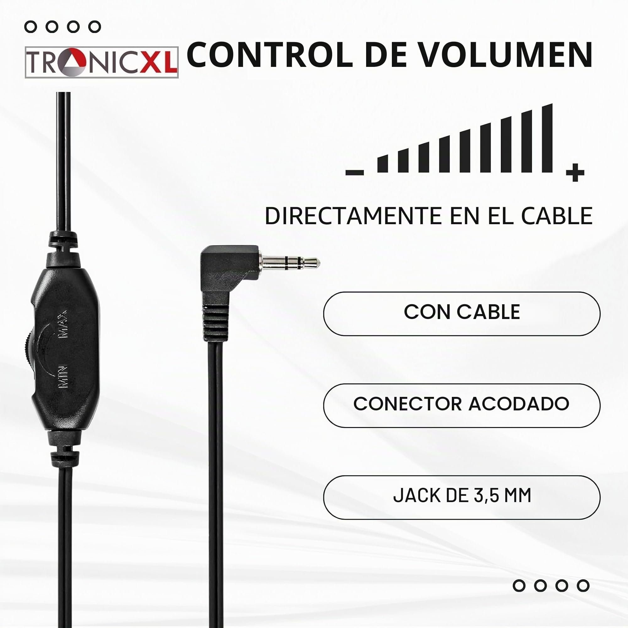 TronicXL Auriculares estéreo de Diadema con Conector Jack para televisión con Cable de 6m Largo compatibles con televisores Samsung LG Sony Toshiba DYON JVC Philips iPad y iMac de Apple Ordenadores