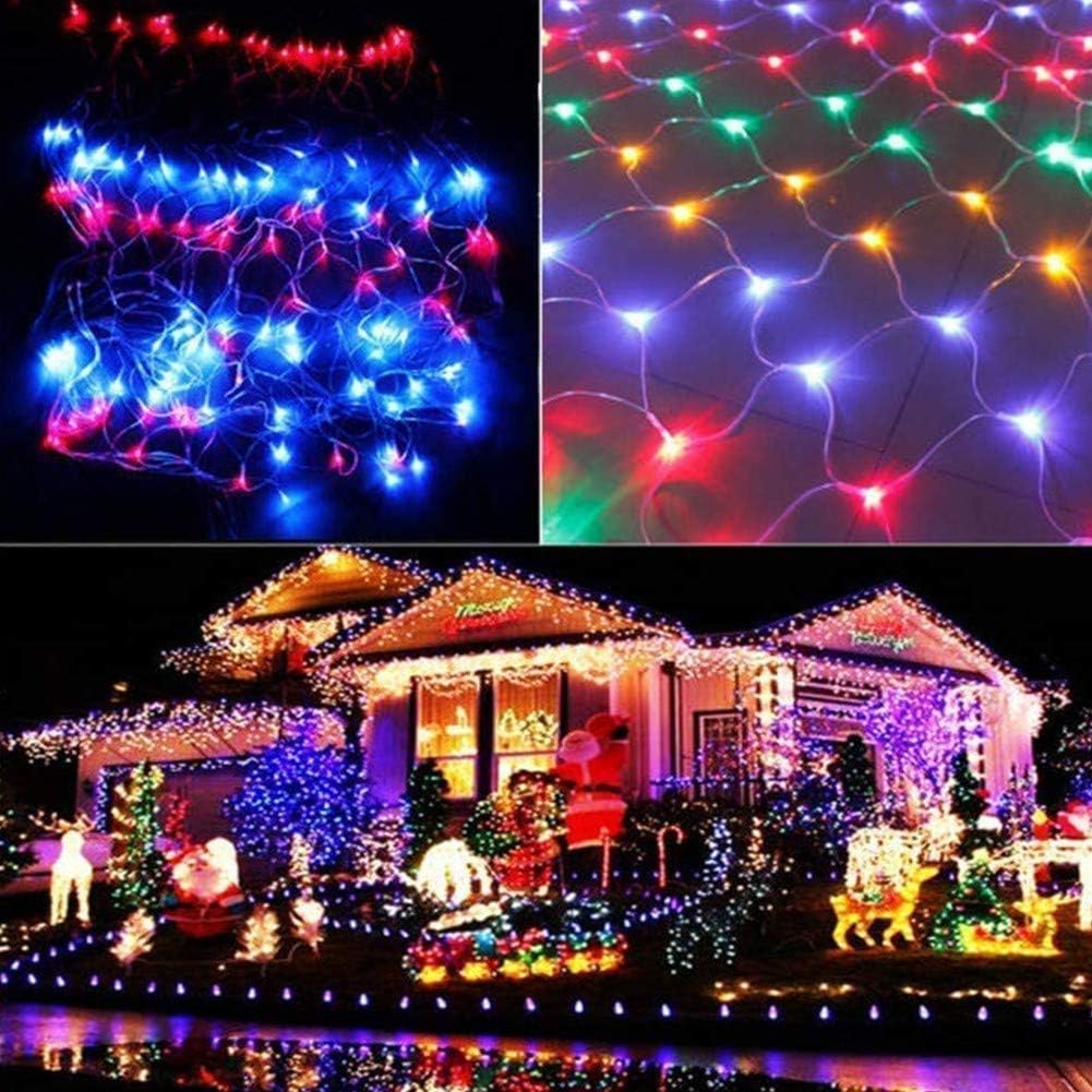 Lichternetz Außen 6x4m 627 LED Lichterkette Netz,8 Modi Lichterkettennetz Wasserdicht Lichtervorhang für Zimmer Wand Hochzeit Zaunbüsche Garten Deko(Size:6m*4m)