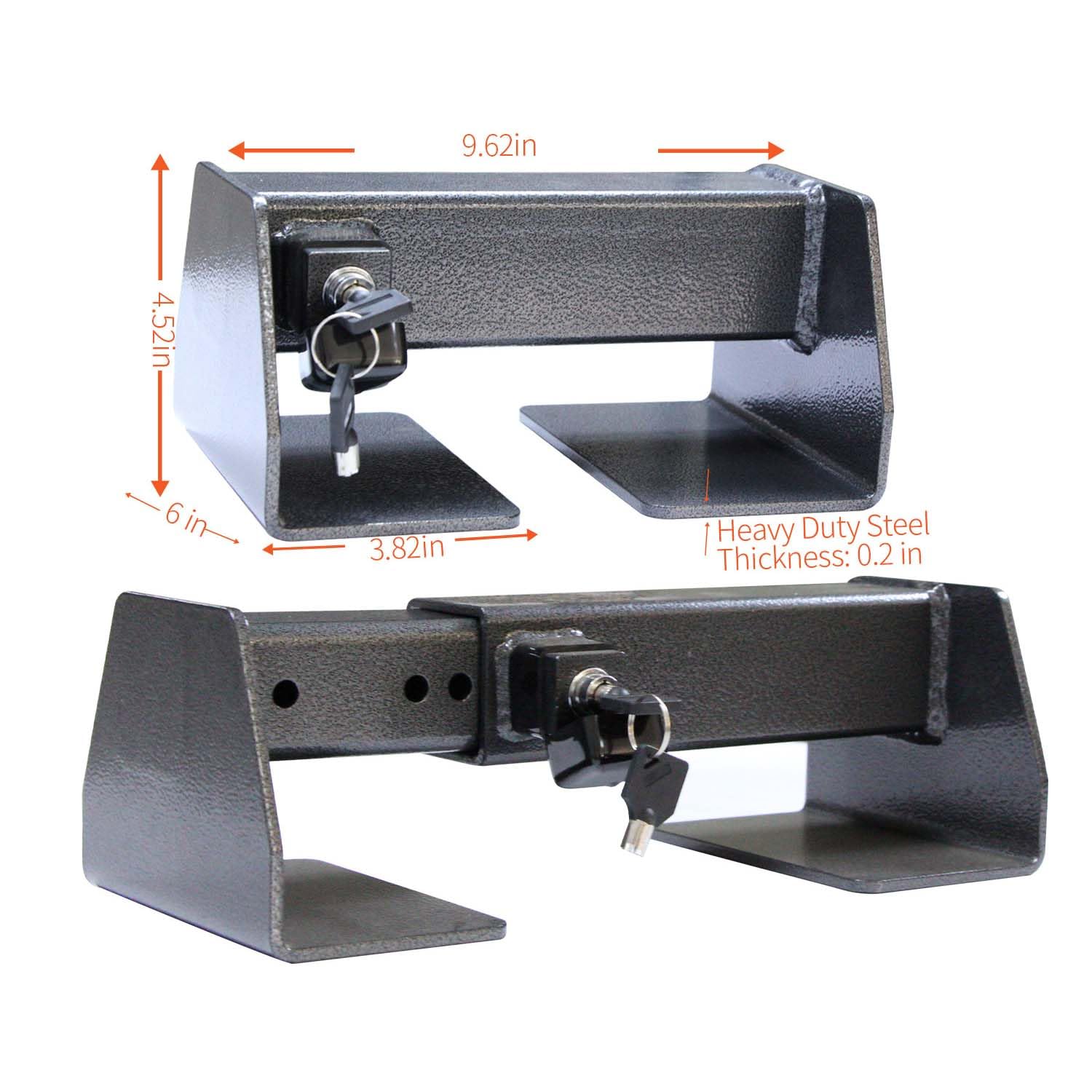 Cerradura de carga resistente, cerradura de acero endurecido de alta seguridad para barras de puerta verticales, resistente a la intemperie, se adapta a rango de paso de 9-1/4 a 15-7/8 pulgadas para