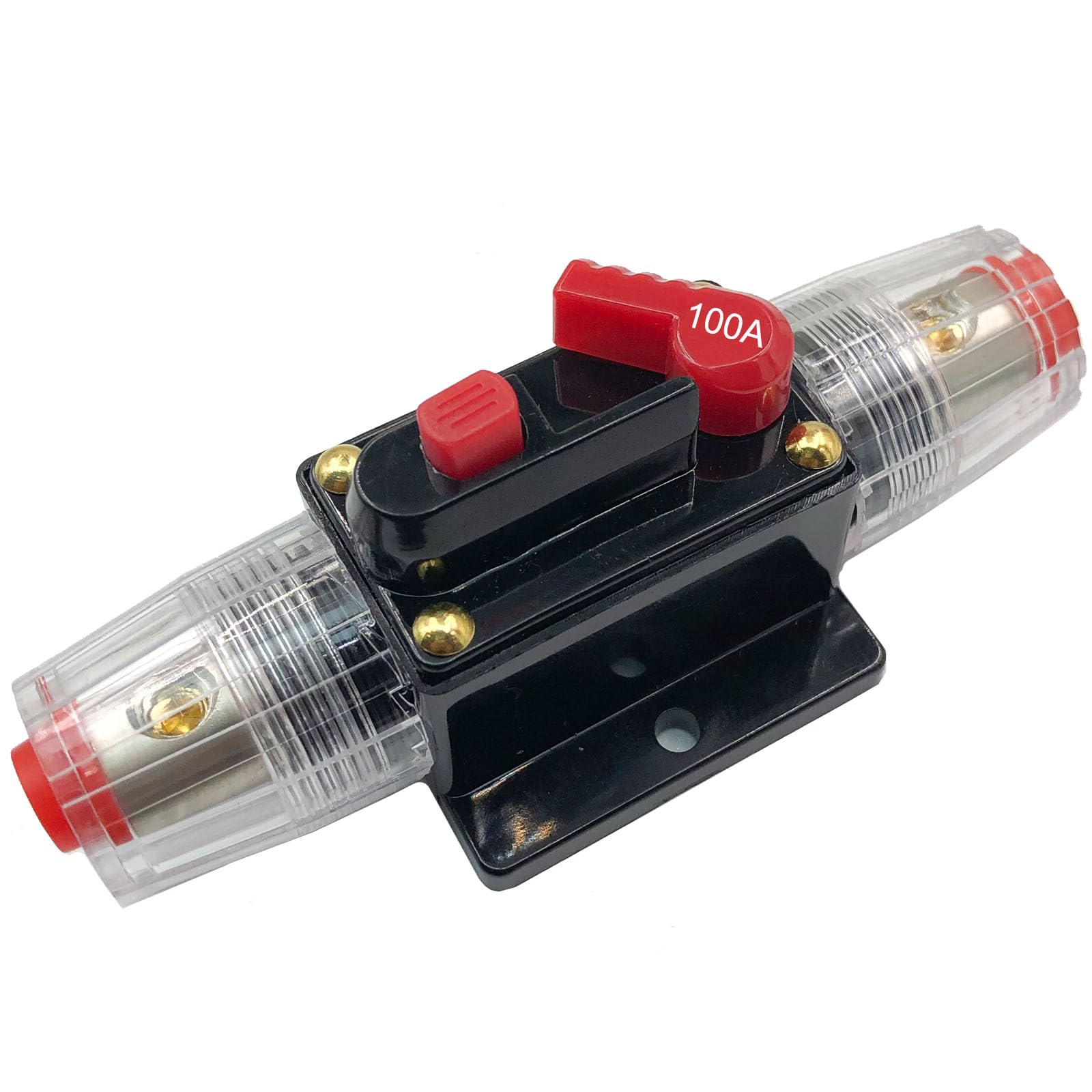 SPTSSWET KFZ Sicherungshalter 100A Inline-Leistungsschalter Reset-Sicherung 12V-24V DC für den Schutz Car Audio Solar Inverter Systemschutz von Automobil Marineboot Audiosystemen