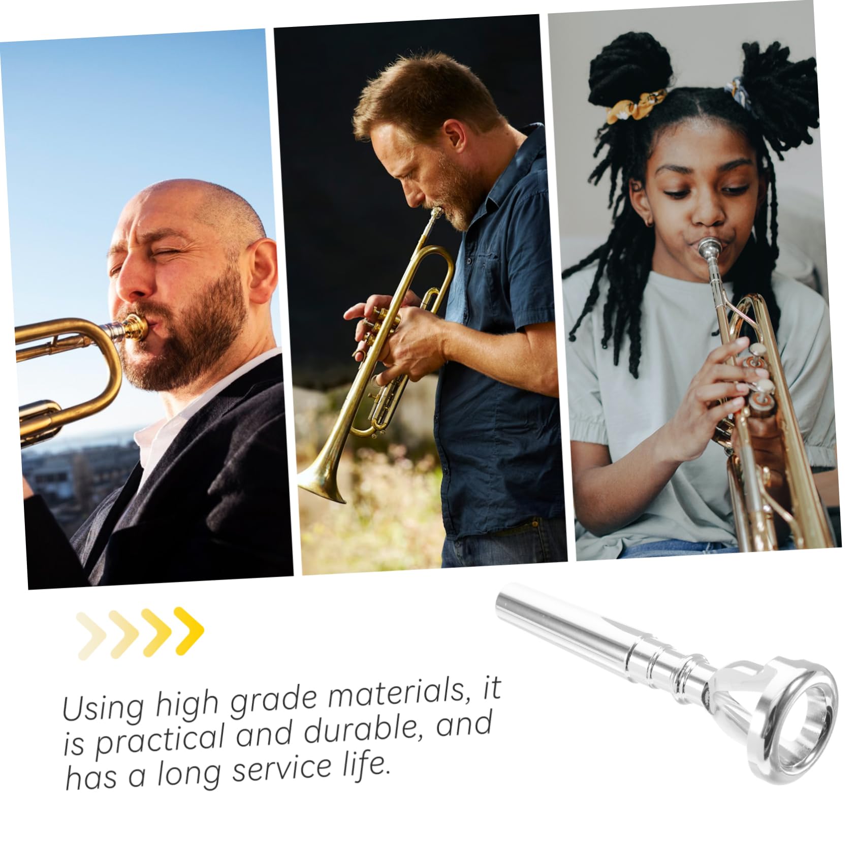 Bocchino Apprendimento per Placcato e Argento Allenatore Ottone Tromba in Dispositivo Portatile Facile da Usare Pratica Embouchure Principianti e Professionisti
