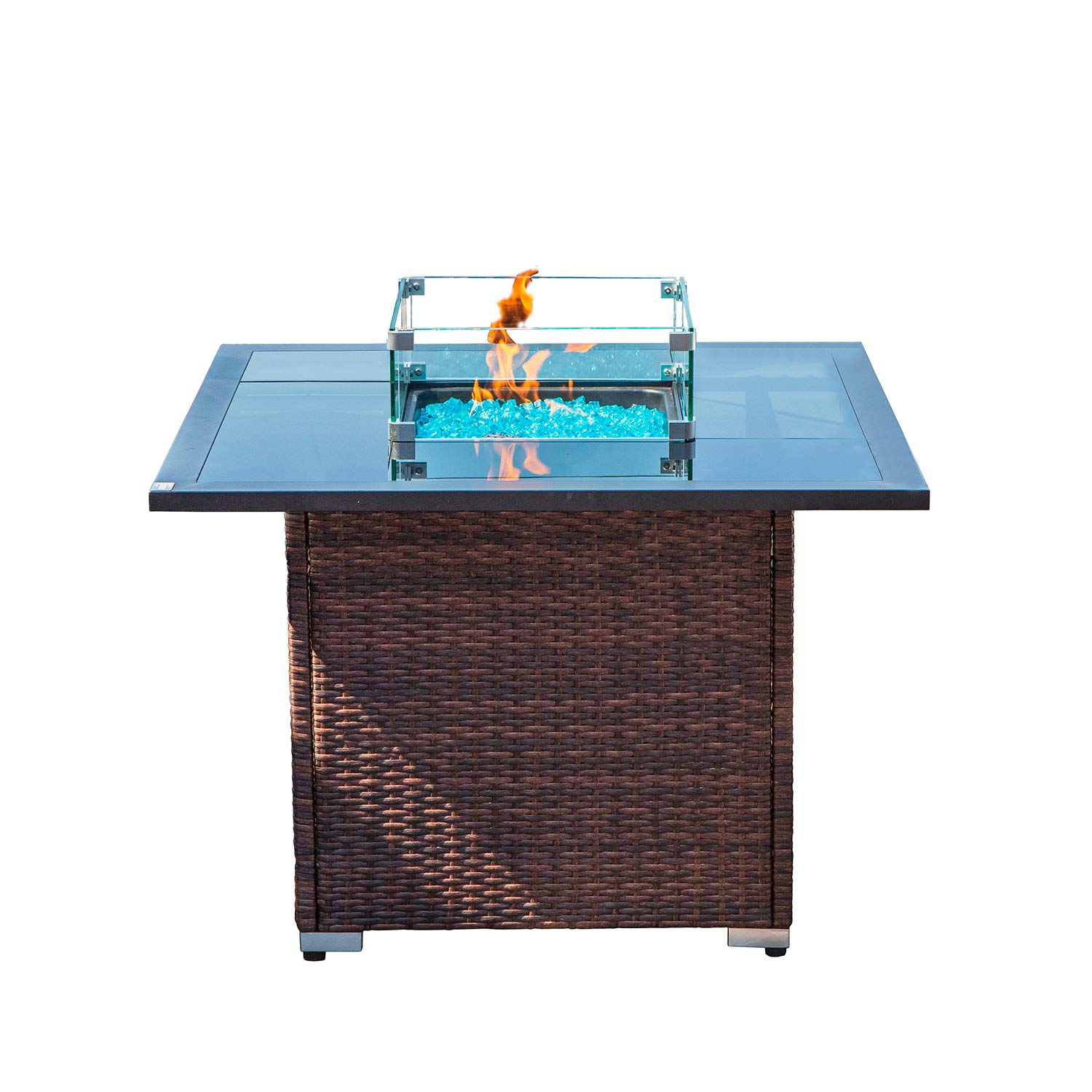 Buy COSIEST Outdoor Propane Fire Table 36inch Square Espresso Brown