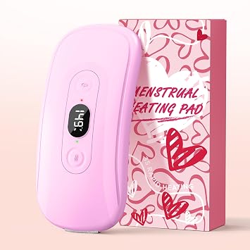 Portable Heating Pad, Rechargeable Cordless Electric Heating Pad | 2 Timer Settings,6 Heat Levels 6 Vibration Modes,3s Fast Heating,Travel Use Gifts for Women Christmas Birthday, Peach Pink