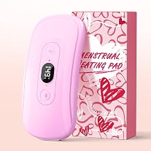 Portable Heating Pad Period Cramps: 2 Timer 6 Heat Levels 6 Vibration Modes Cordless Electric Heating Pad for Back Pain Relief Menstrual Heating Pad Mothers Day Gifts Pink