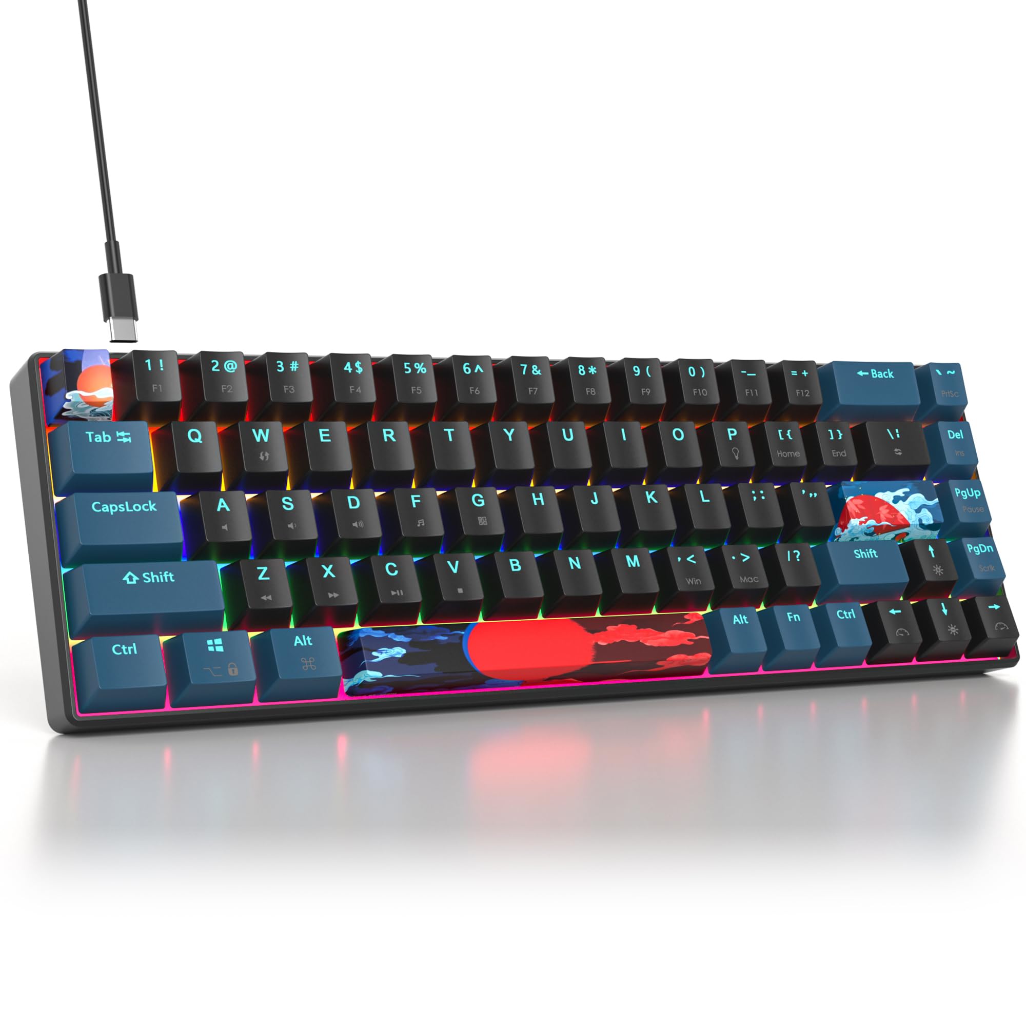 Amazon.com: surmen 65% Mechanical Gaming Keyboard with Linear Red