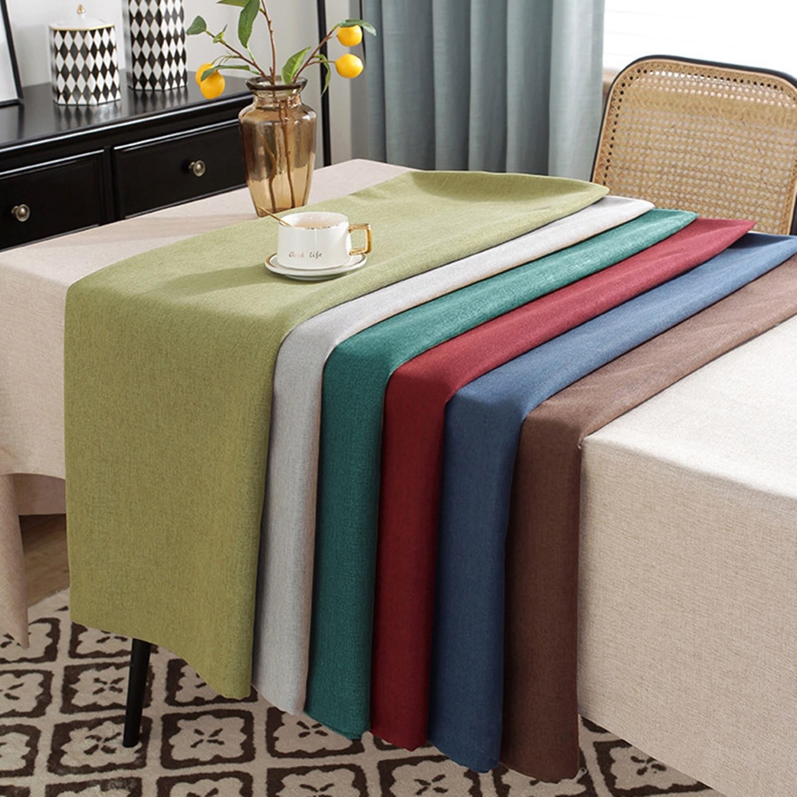 Nappe rectangulaire couleur unie bleu clair 140 x 190 cm