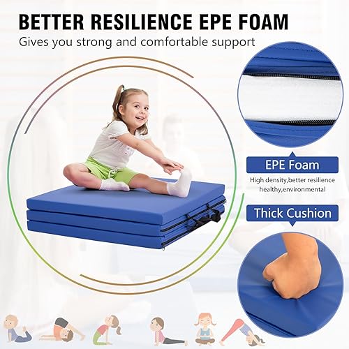 Miniatura 3 de Tapete de yoga grueso de 2 pulgadas para gimnasio en casa, ejercicio, gimnasia, volteras, pilates, equipo de danza, tapete de juego de espuma