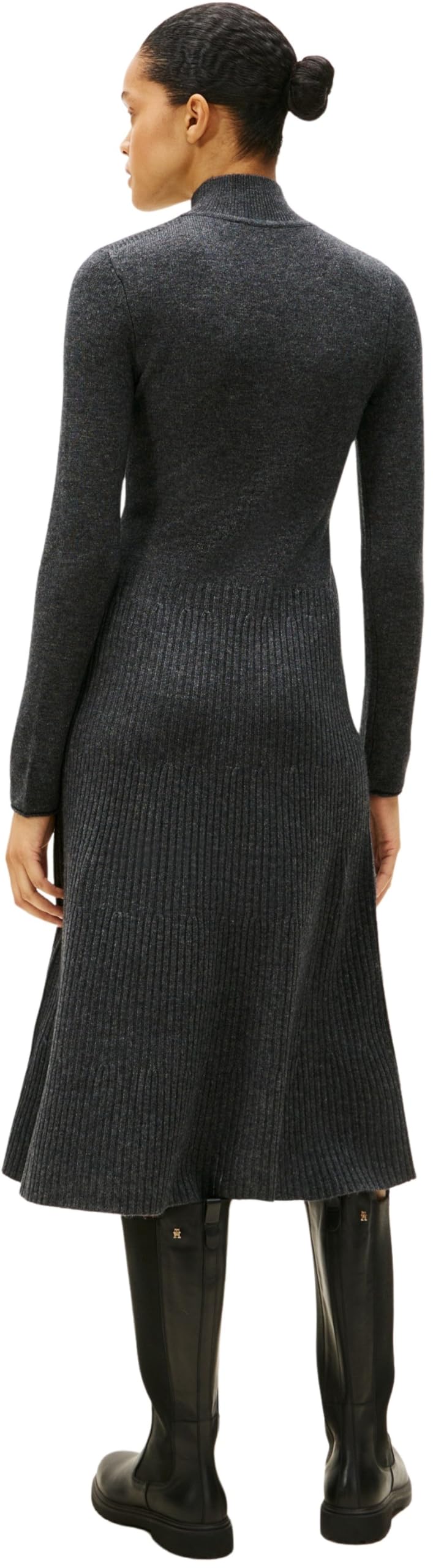 Tommy Hilfiger Soft Wool LS Mock-nk Swt Dress Ww0ww47303 Vestido Tipo suéter Mujer (Pack de 1)