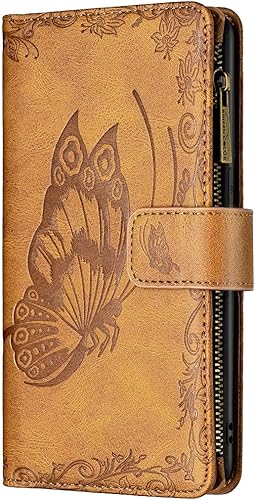 Funda tipo cartera con cremallera para Samsung Galaxy A32 5G, piel sintética de alta calidad, ajuste delgado, para Galaxy A32 5G, 9 ranuras para