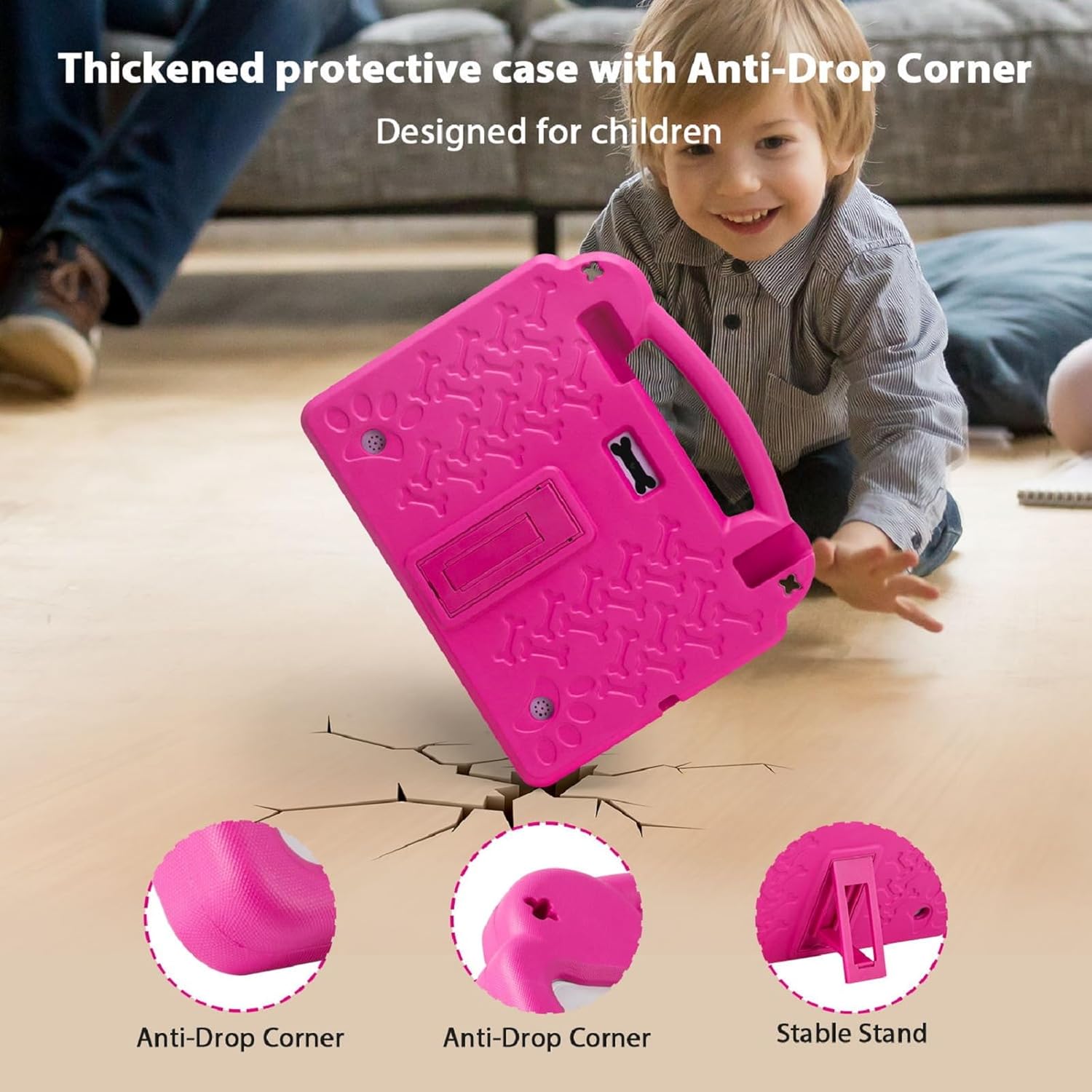 Thickened protective EVA case with anti-drop corners and stand