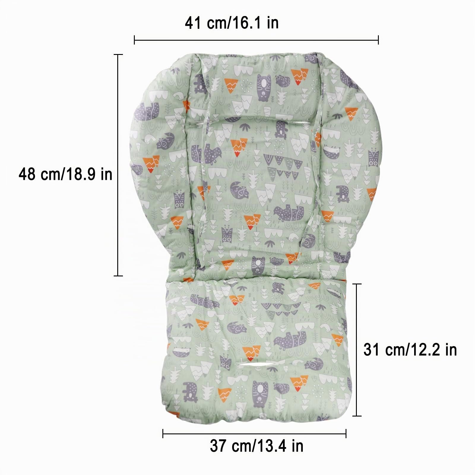 Cuscino Spesso Per Seggiolone In Legno,Imbottito Per Seggiolone, Tappetino Per Fodera Per Sedia Da Pranzo Per Bambino Universale Passeggino Cuscino(Verde Foresta)
