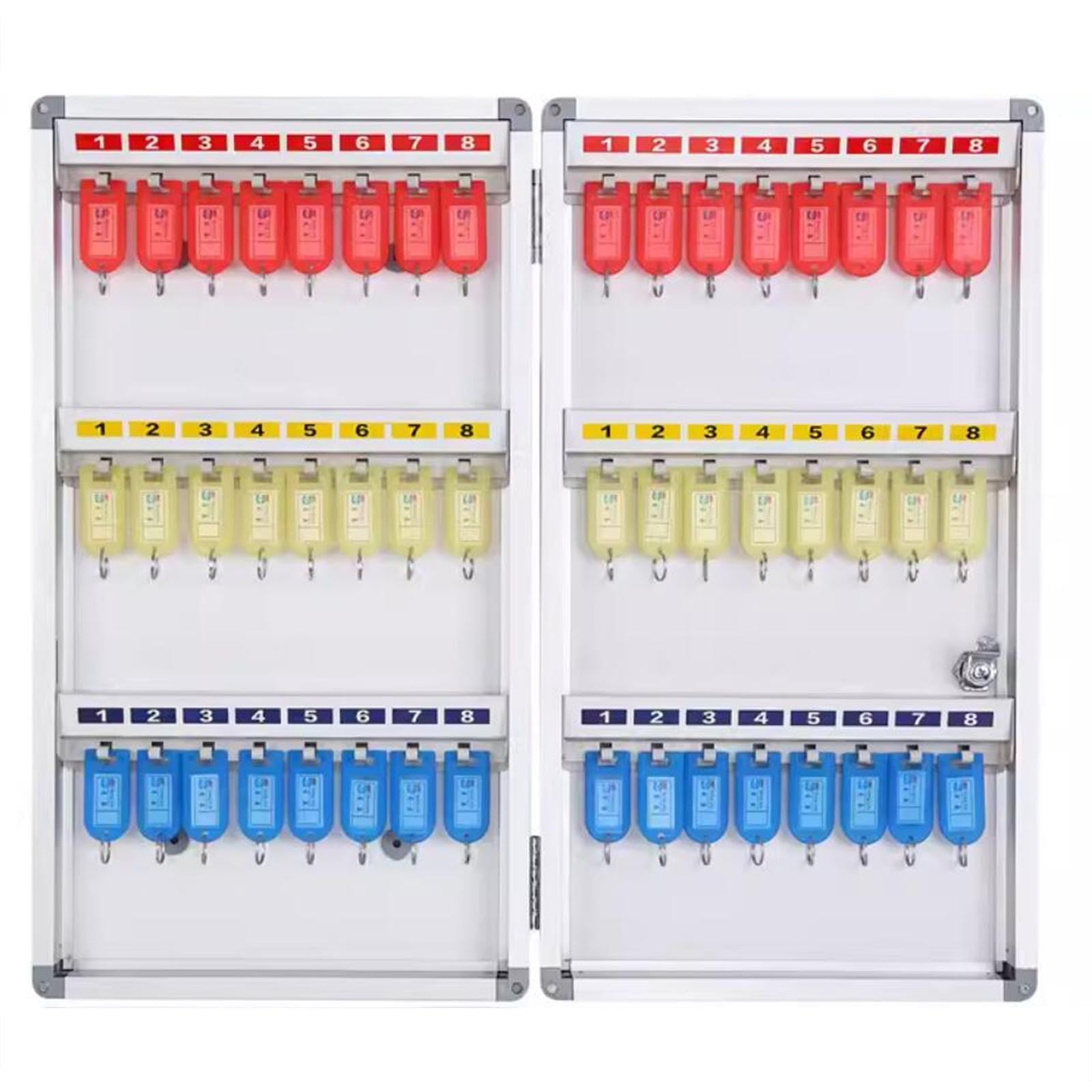 Key Cabinets Large Capacity 24~120 Bits Key Box Aluminum Alloy Key Storage Box Wall-mounted Key Cabinet with Lock Real Estate Property Car Key Box(48 bits)