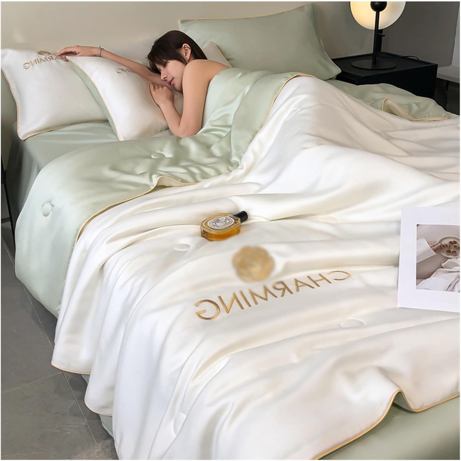 Ice Silk Summer Quilt, Summer Simple Ice Silk Quilt, Summer Simple Ice Silk Quilt, Air Conditioning Comforter, Cooling Comforter For Sleeping(B,150x200cm)