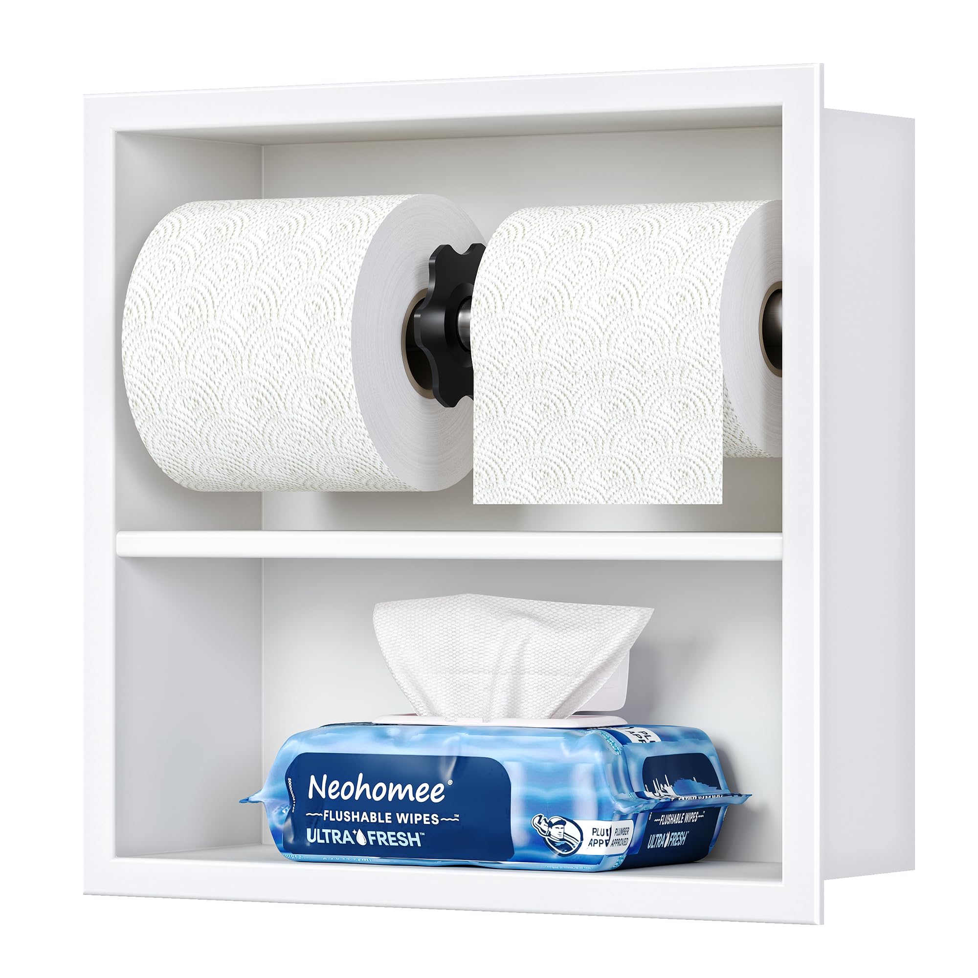 Neodrain Brushed Recessed Toilet Paper Holder,Double Layer,Wet Tissue — Amazon image 10