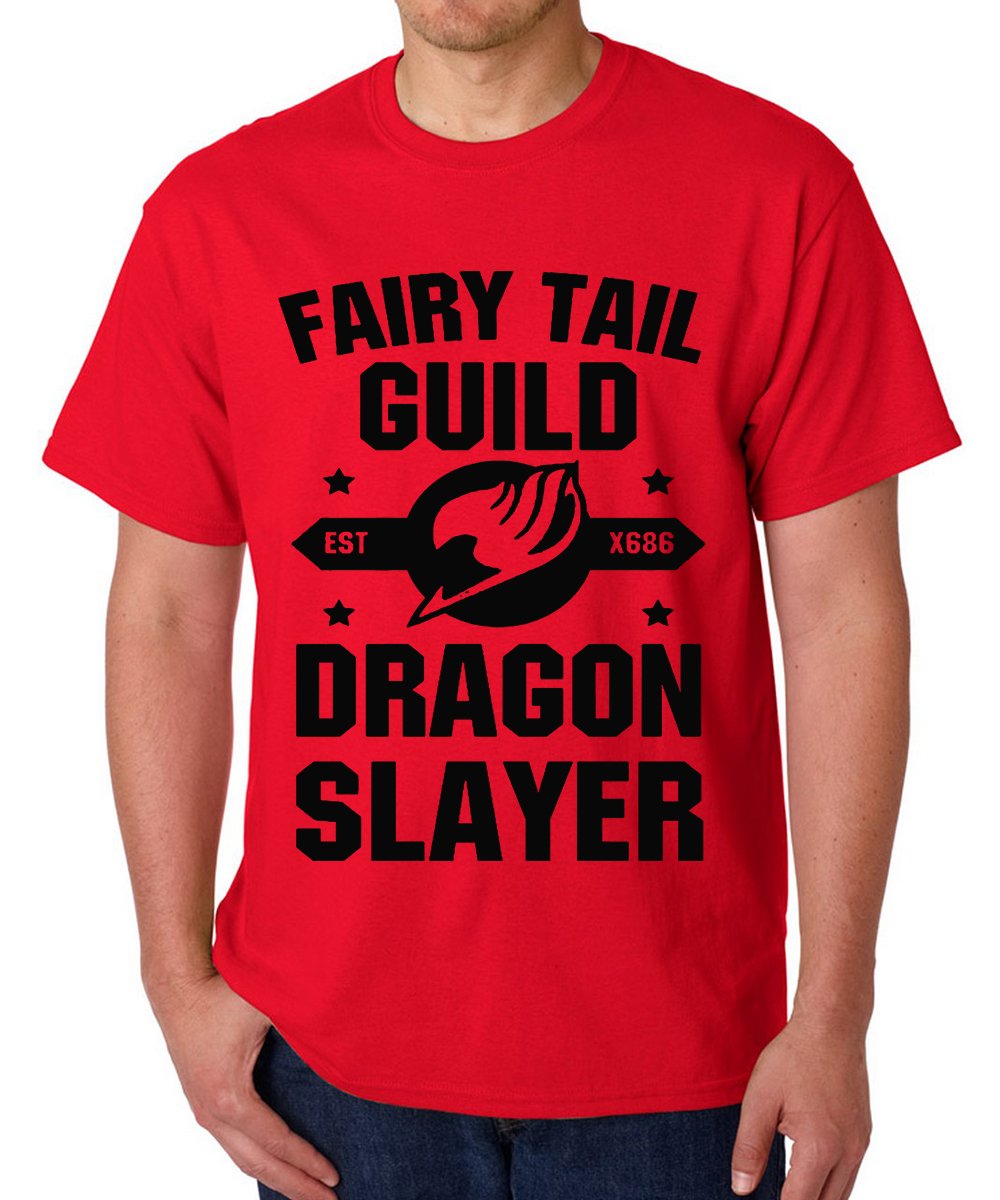 CaseriaMen's Round Neck Cotton Half Sleeved T-Shirt with Printed Graphics - Fairy Tail Guild