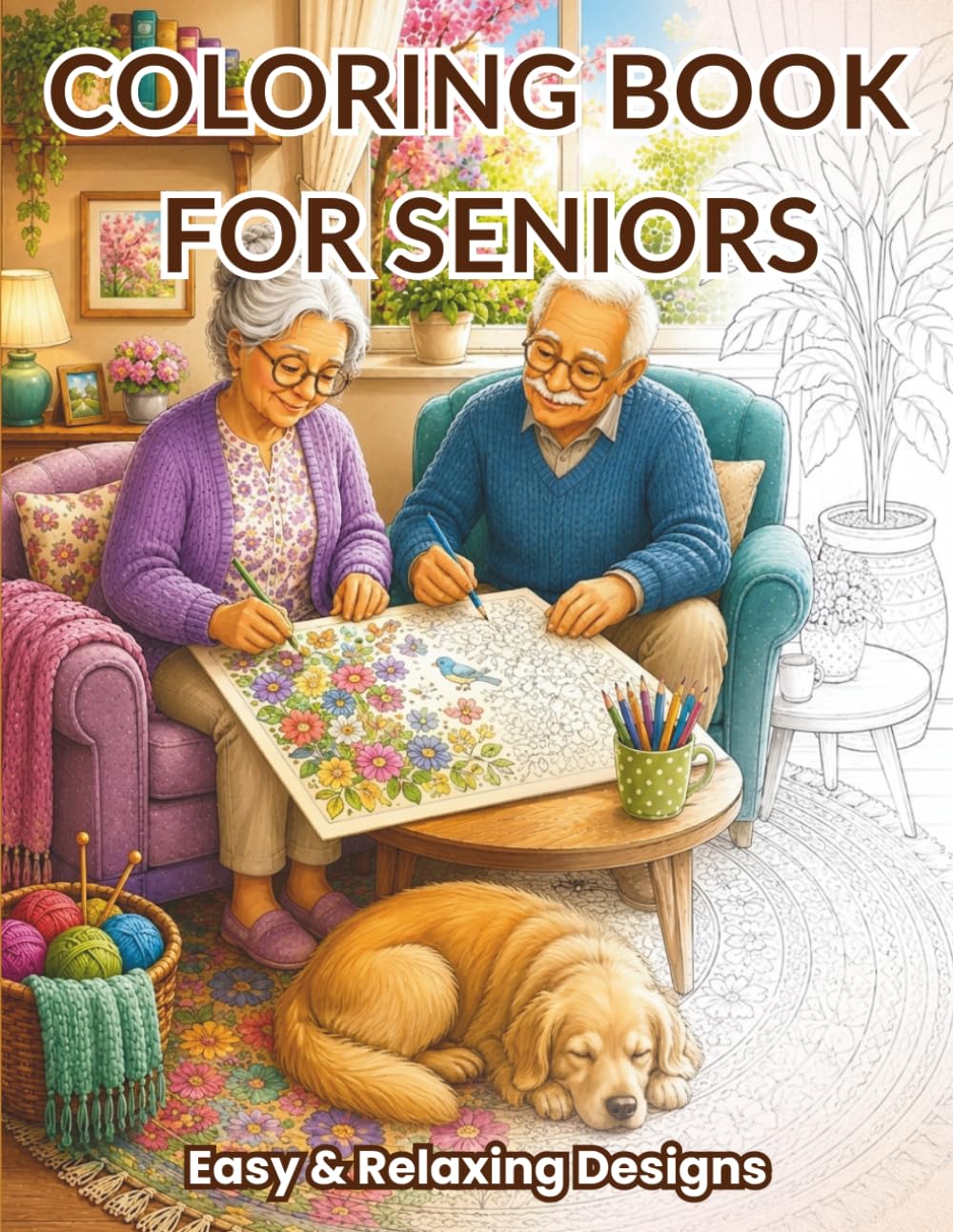 Coloring Book For Seniors: 55 Easy and Relaxing Designs Inspired by Beautiful Memories and Old Times