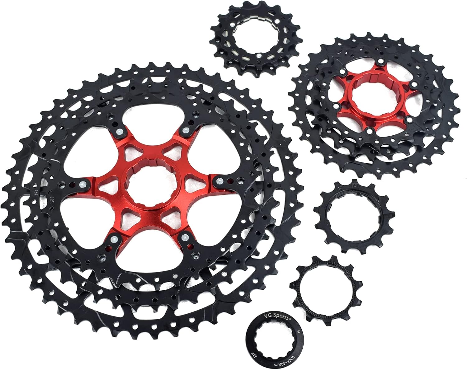 VG Sports 8/9/10/11/12 Speed Ultra-Light Bike Cassette for Mountain Bike 11-40T/11-42T/11-46T/11-50T/11-52T MTB Cassette Lightweight Aluminium Bracket Cassette