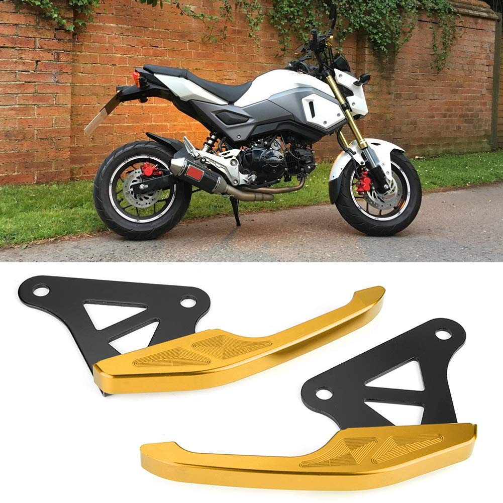 Barra di presa universale in alluminio per passeggero sul sellino posteriore della moto, kit di maniglie per la barra del sedile posteriore con finitura anodizzata per installazion (Oro)