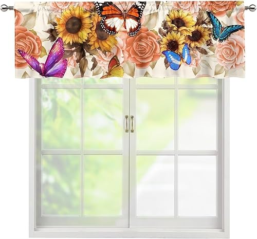 Miniatura 66 de DISNIMO Van Gogh - Cenefas de noche estrellada para ventanas, cenefa de cortina de cocina, 54 x 18 pulgadas, cortinas cortas azules para decoración