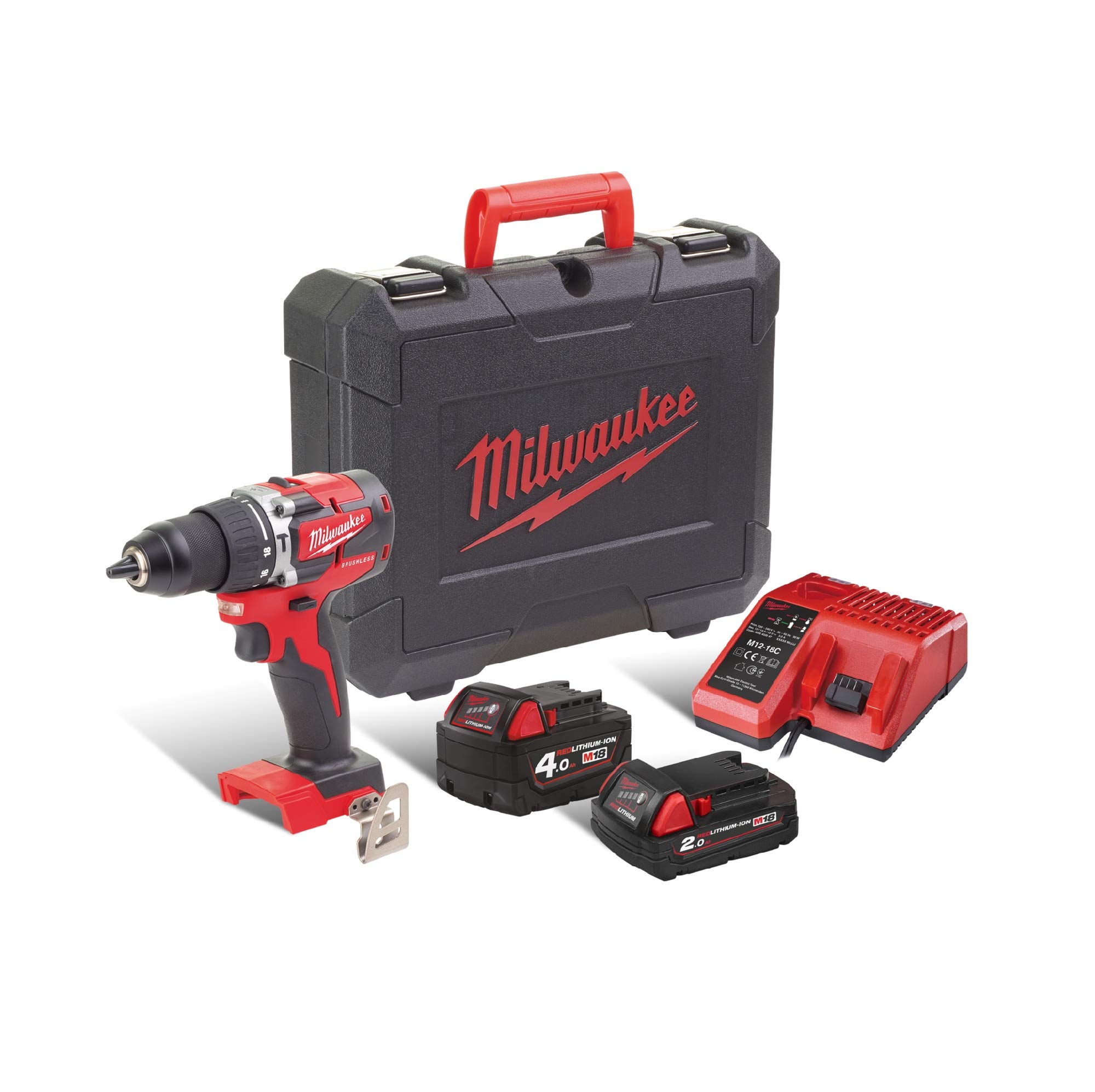 Milwaukee Baterías M18CBLPD-422C - Taladro atornillador inalámbrico, Rojo