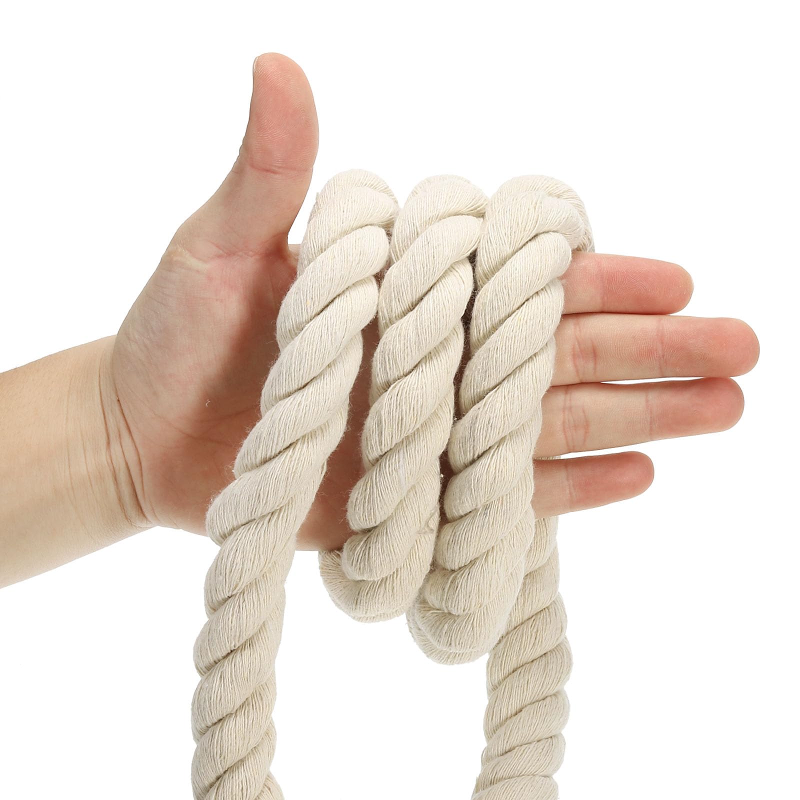 1 Inch Soft Rope PATIKIL 1 Inch x 25 Feet Natural Twisted Cotton Rope, 3 Strand Soft ...
