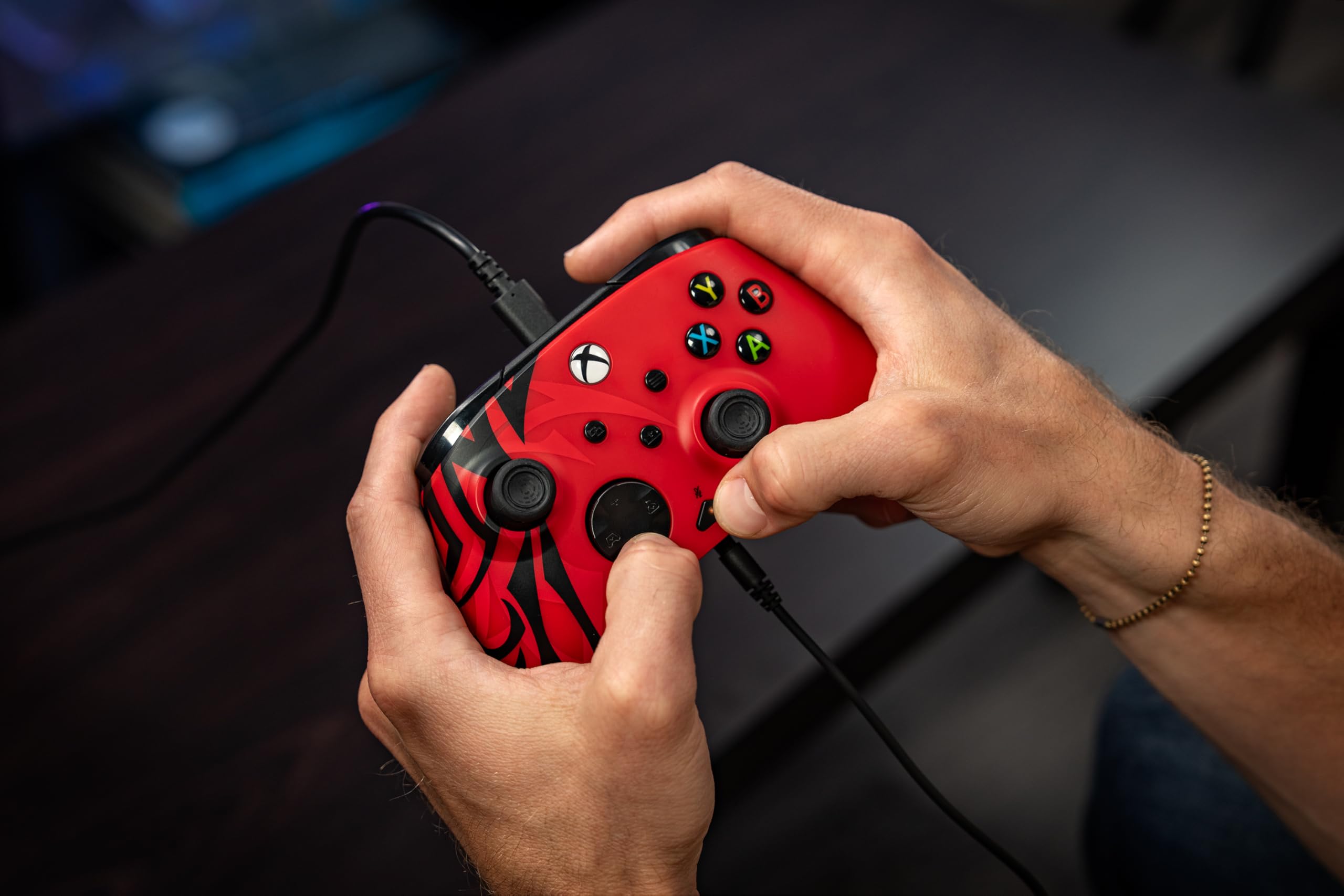 Turtle Beach Rematch Advanced Spirit Red Manette de jeu filaire - Licence Xbox Series XS, Xbox One et PC avec Boutons Programmables, Gâchettes, commandes audio et câble de 2.5 m